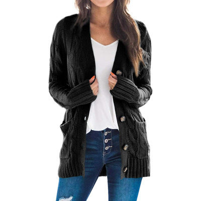 Women's Cable-Knit Button Cardigan