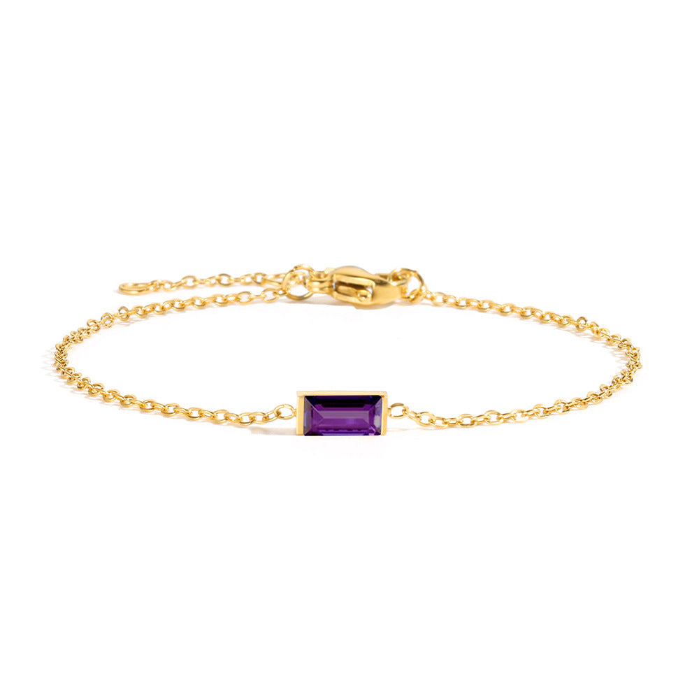 Geometric Zircon Titanium Steel Bracelet