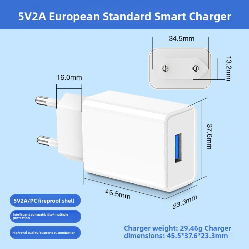 European 2A charger dimensions