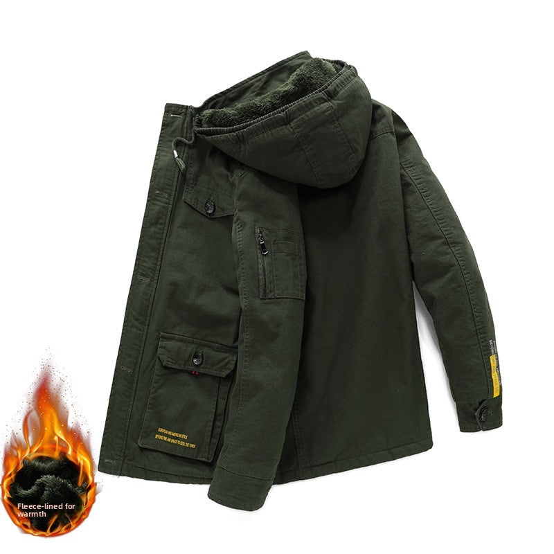 Men's Fleece-Lined Quilted Cotton Jacket