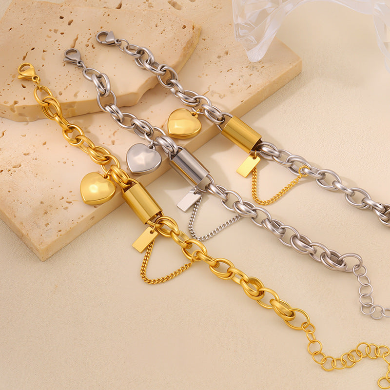 Heart-Shaped Stainless Steel Jewelry Set