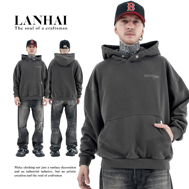 Embroidered Hooded Sweatshirt for Men