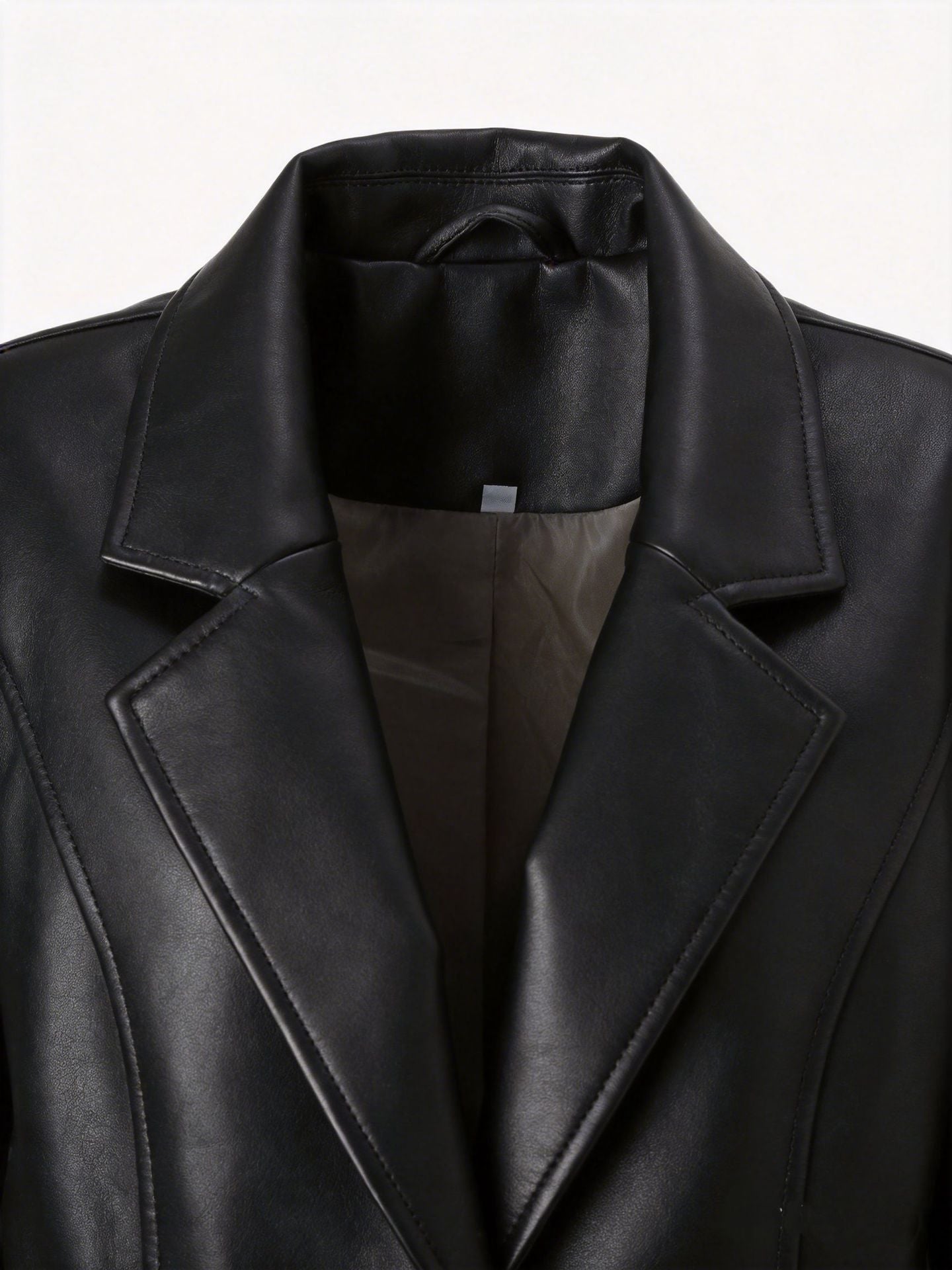 Womens Leather Lapel Jacket