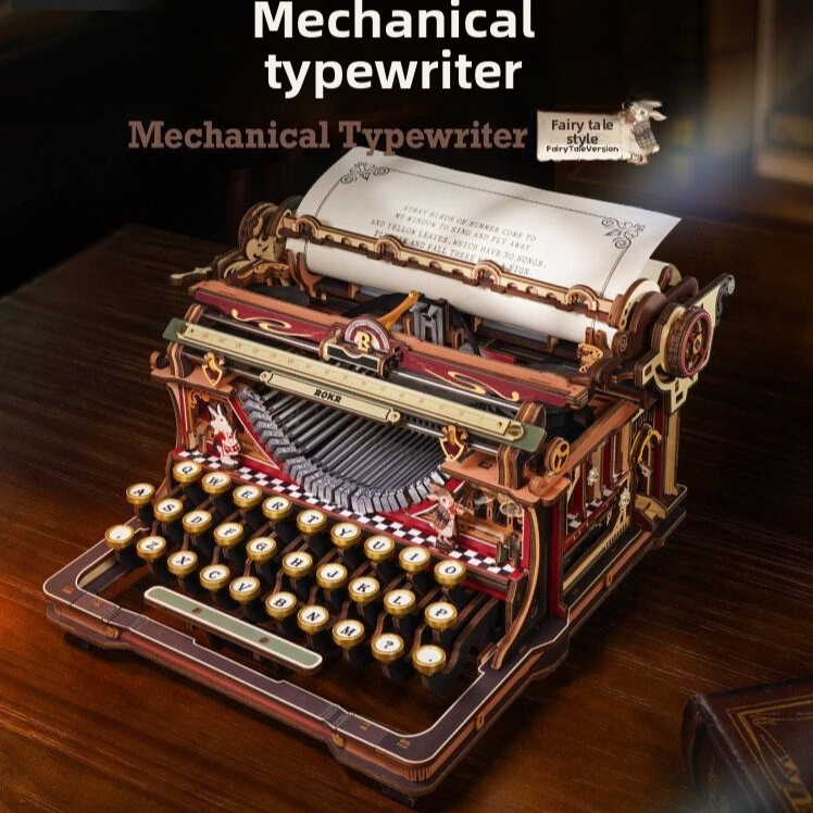 Mechanical Typewriter 3D Wooden Puzzle Model