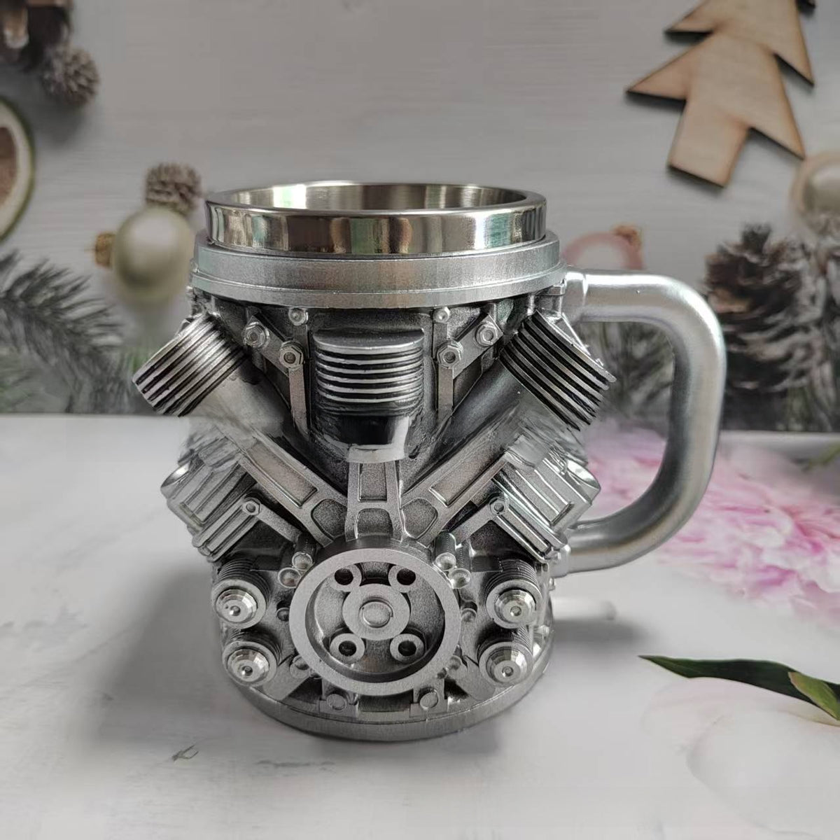 Automotive Resin-Coated Stainless Steel Mug