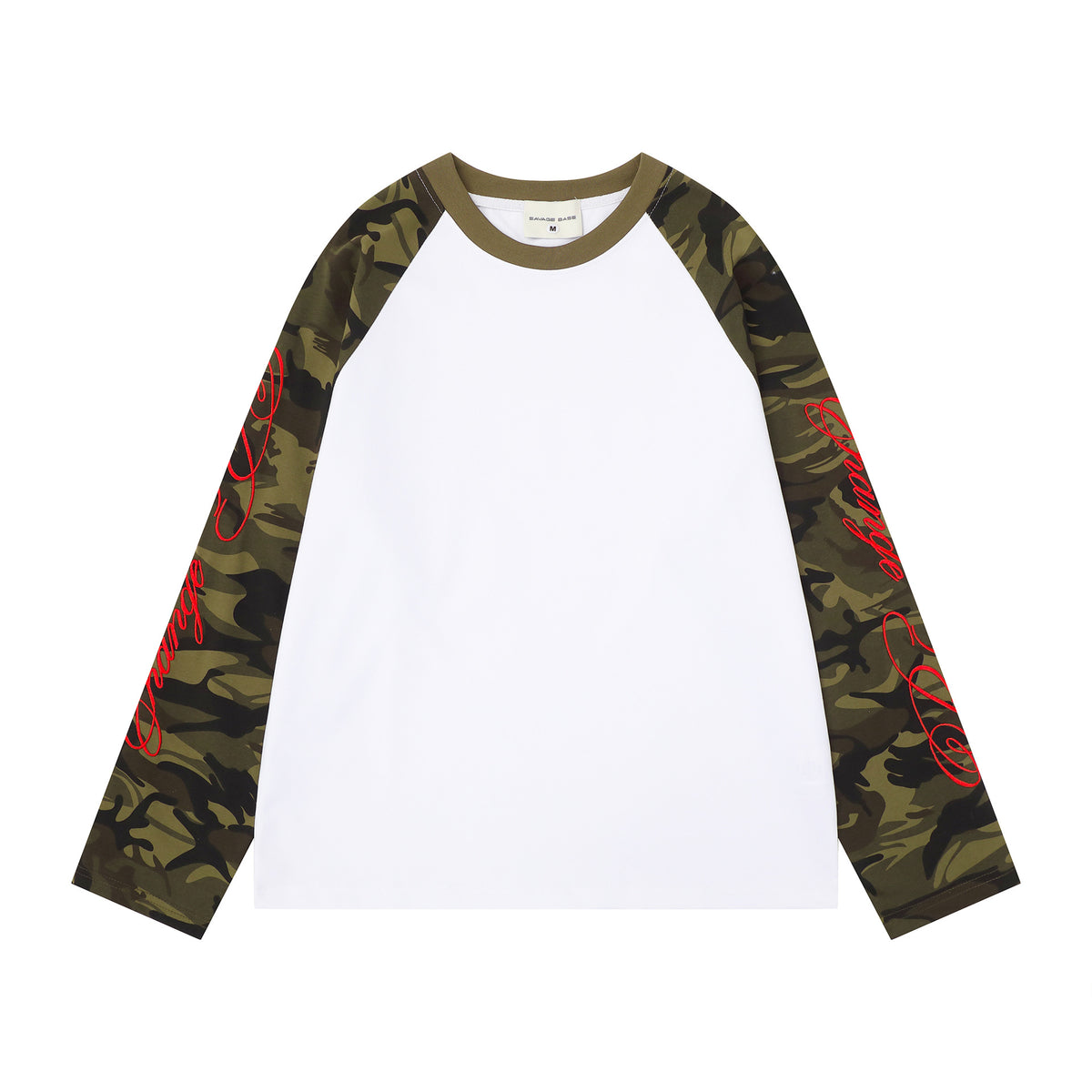 Embroidered Patchwork Long-Sleeve T-Shirt