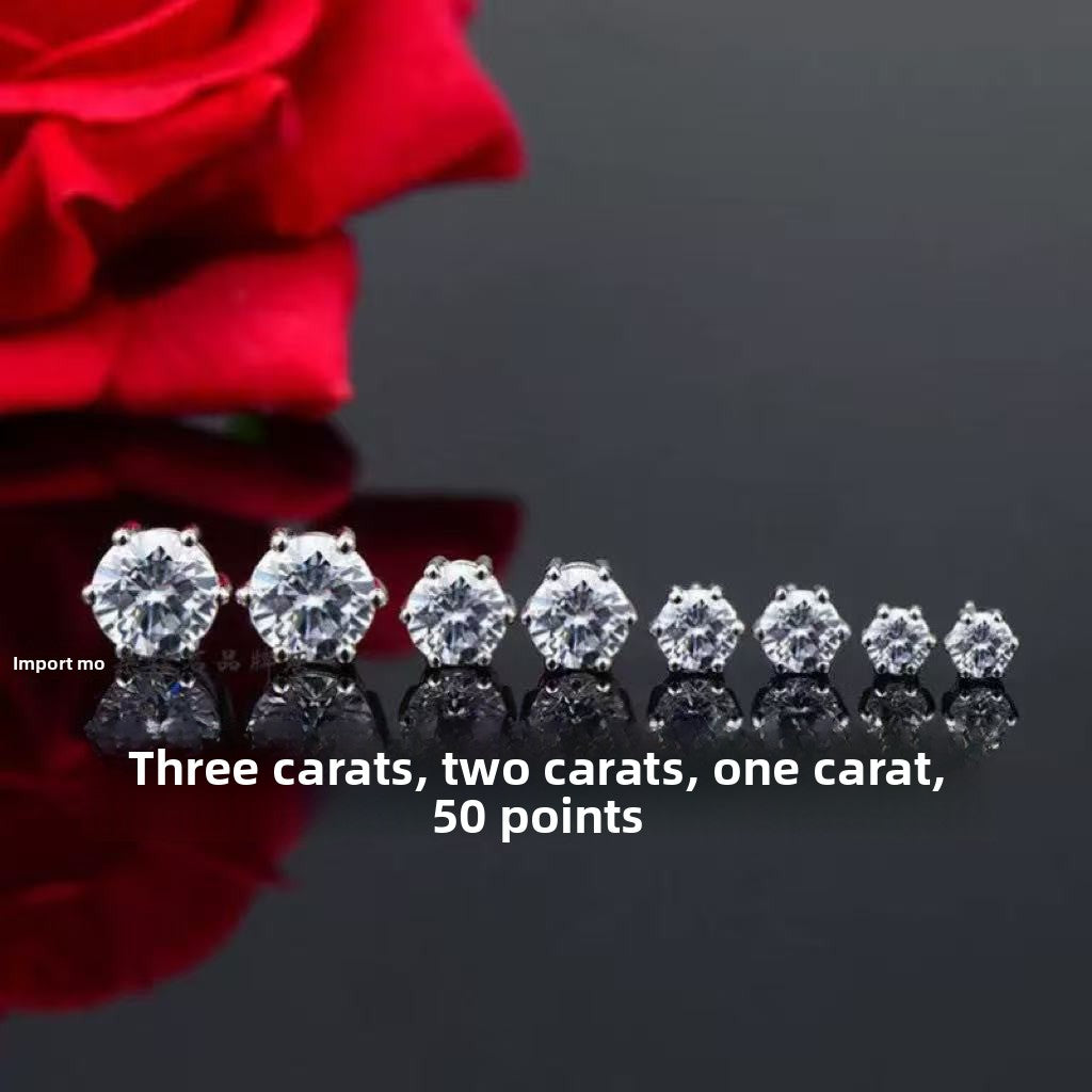 Classic Six-Claw Zircon Earrings