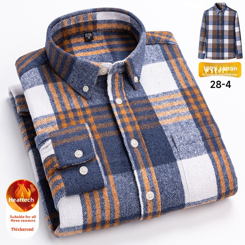 Men's Plaid Cotton Slim-Fit Shirt
