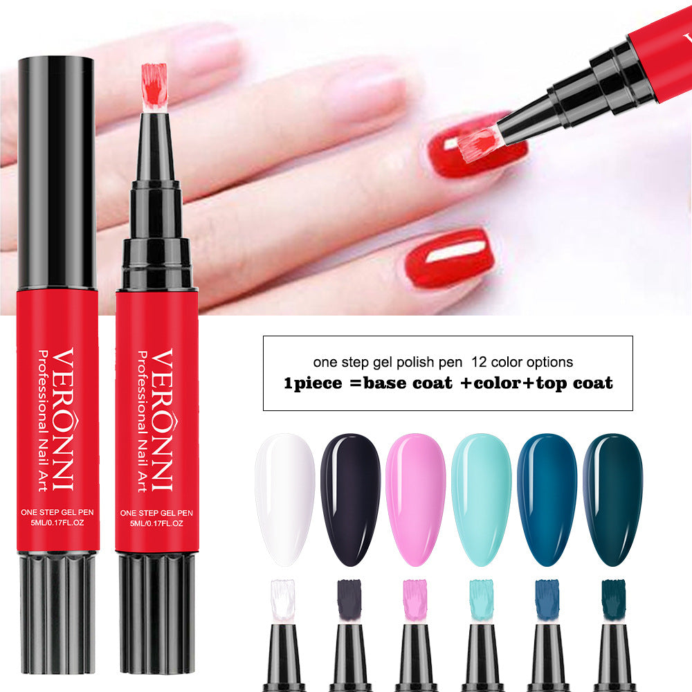 12-Color One-Step Nail Gel Pen