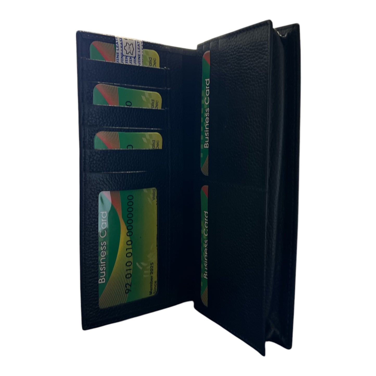 Genuine Pebble-Grain Leather Slim Long Wallet