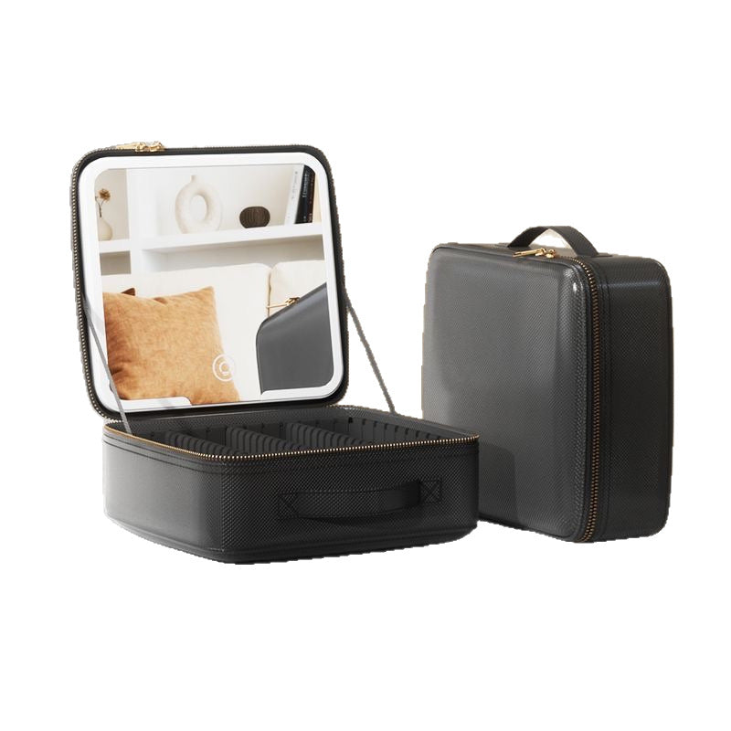 Large-Capacity LED Makeup Bag with Mirror