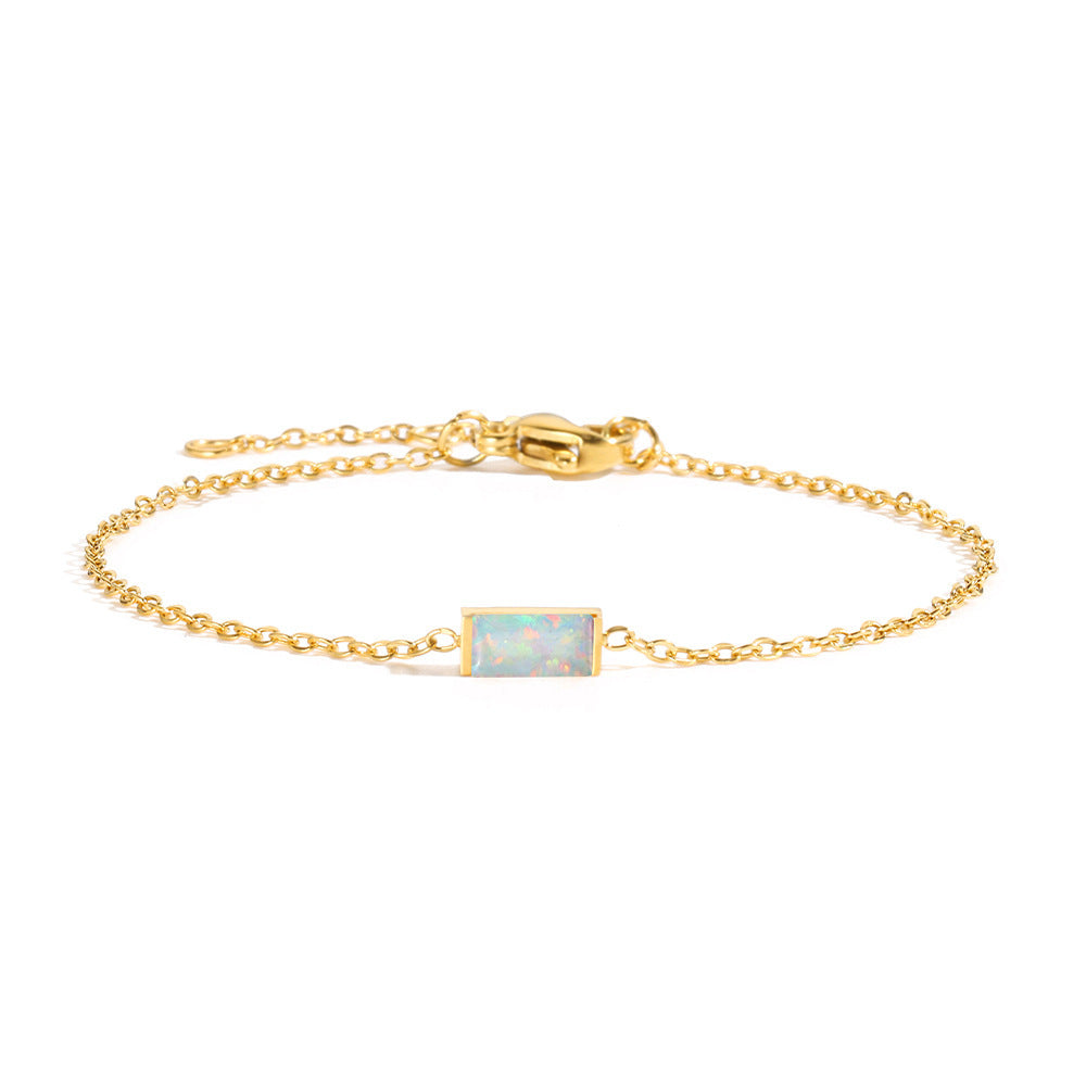 Geometric Zircon Titanium Steel Bracelet