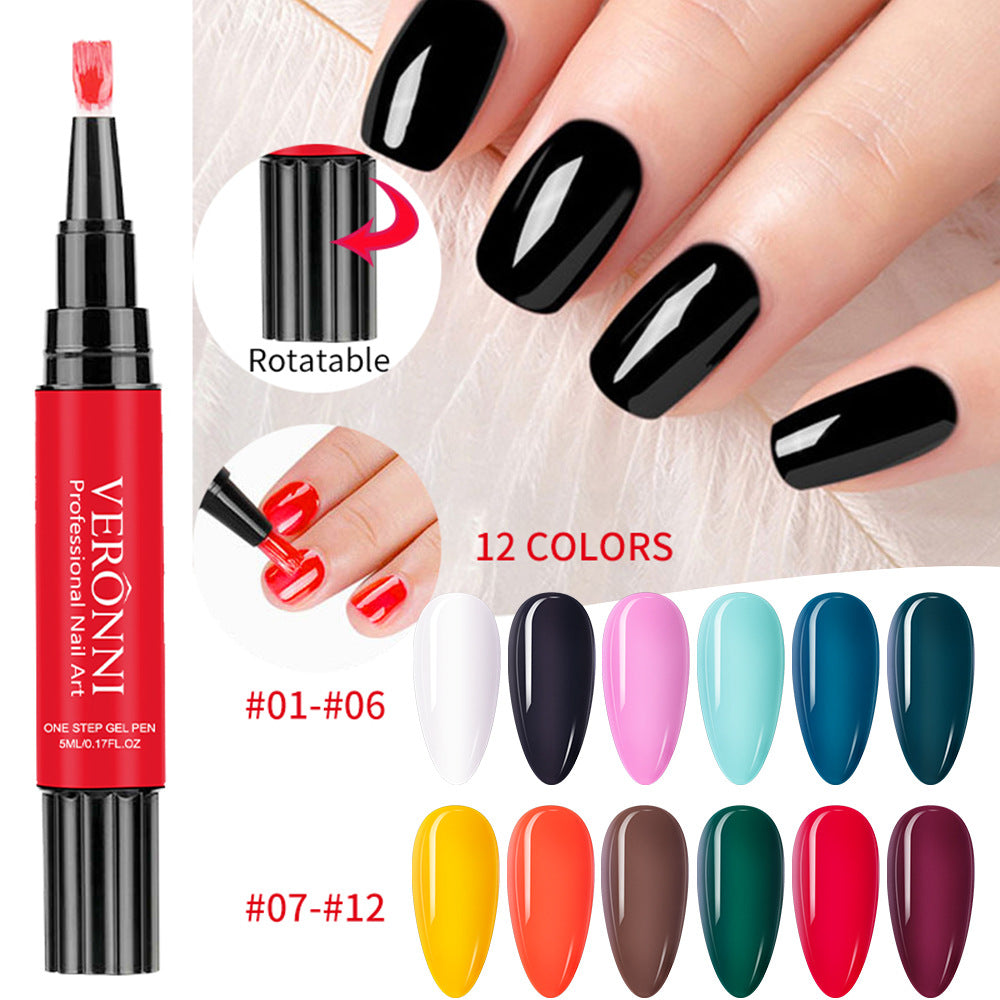 12-Color One-Step Nail Gel Pen