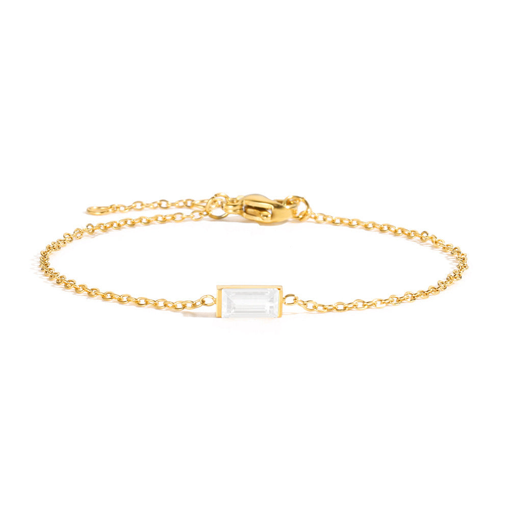 Geometric Zircon Titanium Steel Bracelet