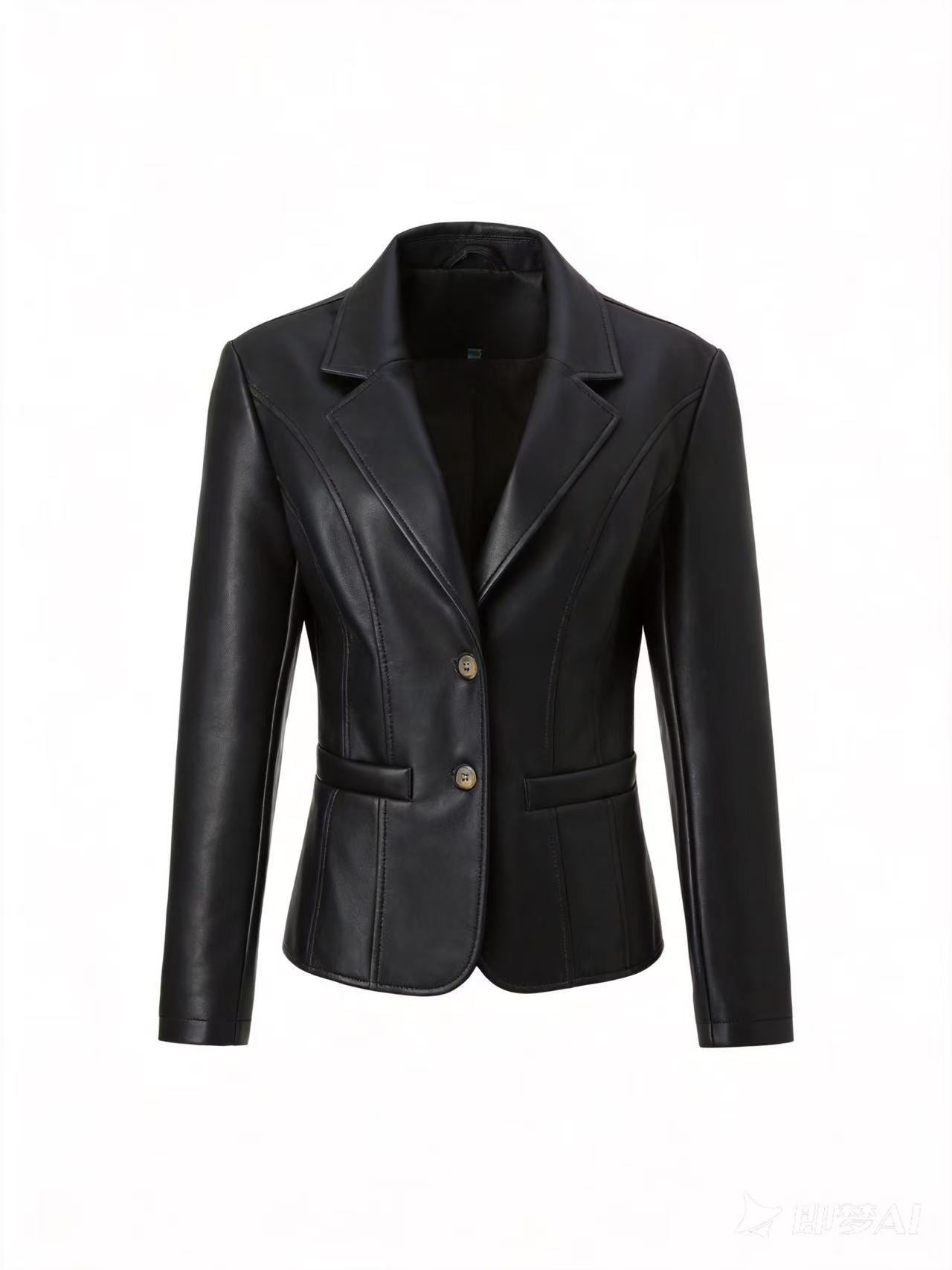 Womens Leather Lapel Jacket