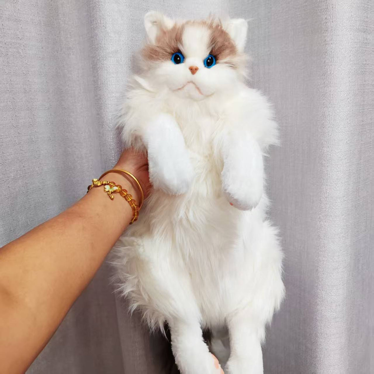 Calico Cat Plush Toy Doll Lifelike Stuffed Animal with Backpack