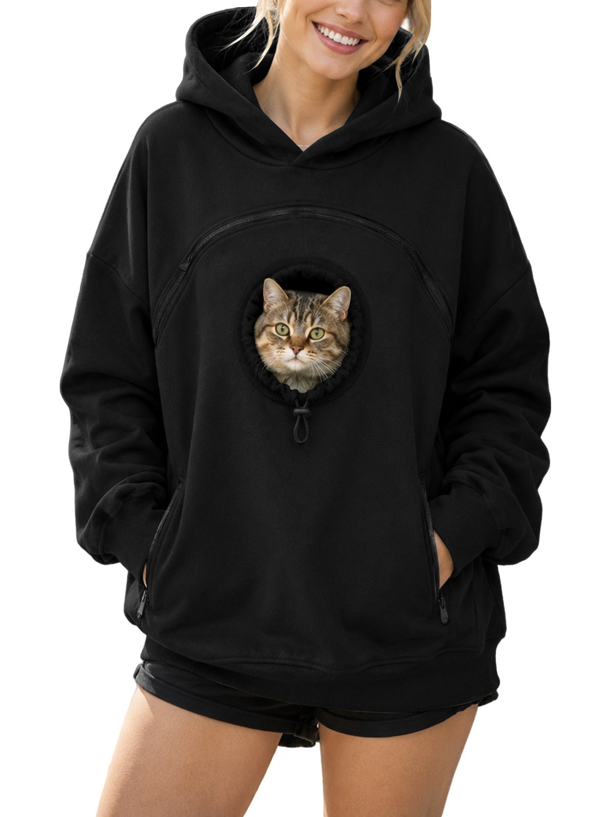Women's Fleece Hoodie with Pet Pocket
