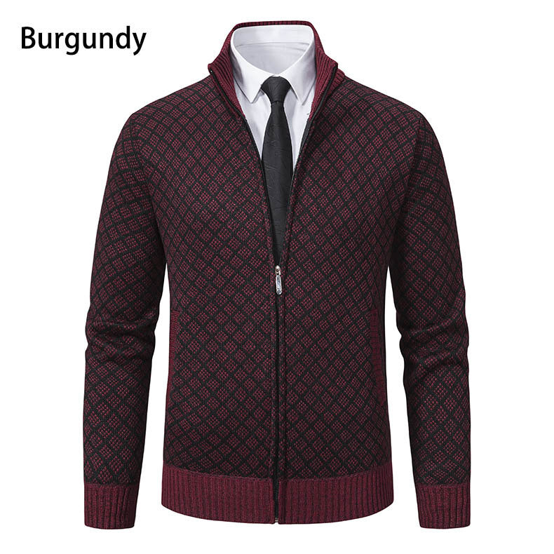 Men's Fleece-Lined Hooded Cardigan Sweater