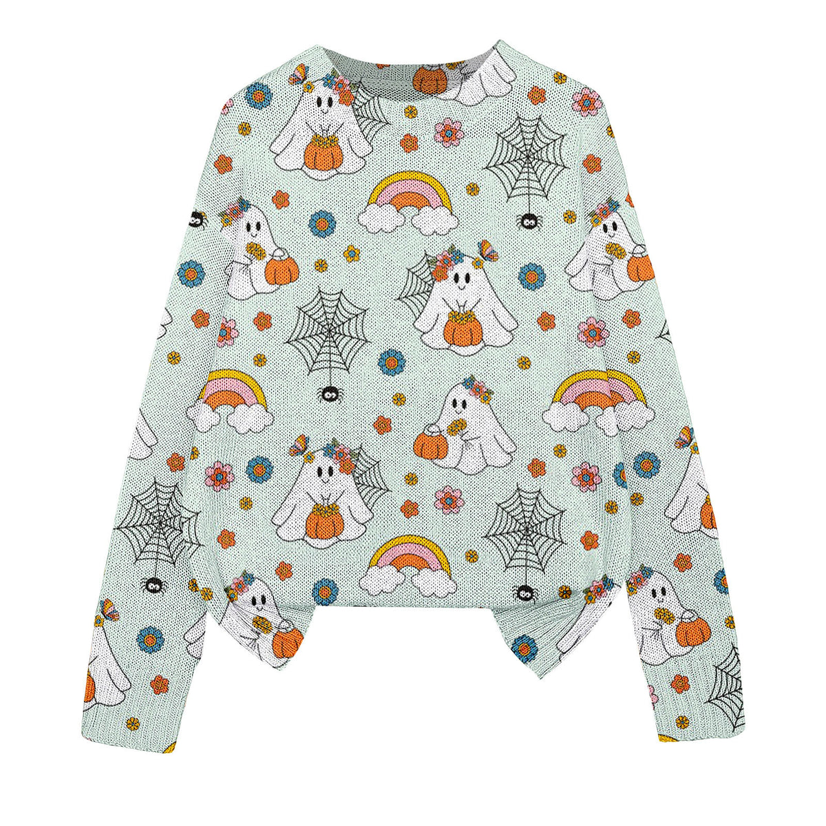 Halloween 3D-Print Crew-Neck Sweater
