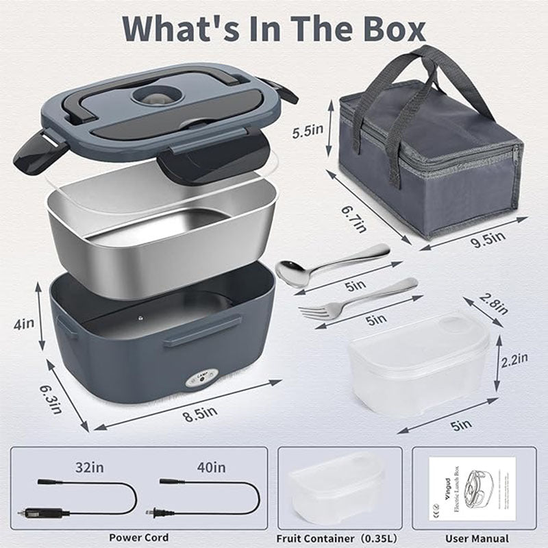 Car Portable Heating Lunch Box with Removable Stainless Steel Container