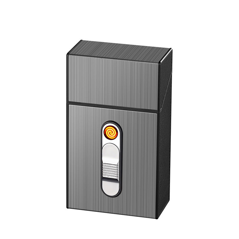 Rechargeable Windproof Lighter with Cigarette Case