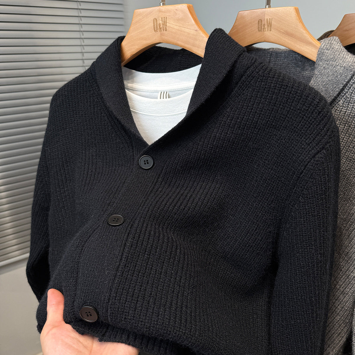 Men's Thick Baseball-Collar Cardigan Jacket