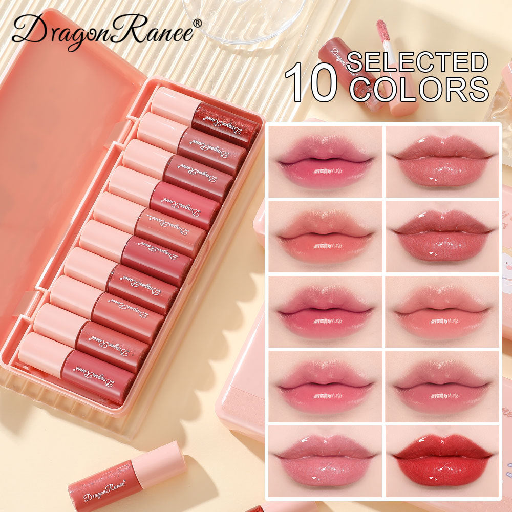 Cartoon Lip Gloss 10-Piece Moisturizing Set