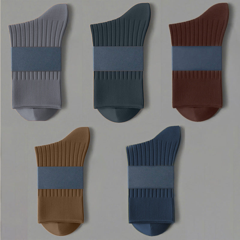 Men's Thickened Cotton Business Socks - 5 Pairs
