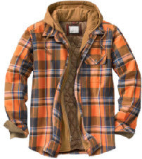 Men's Plaid Hooded Winter Jacket