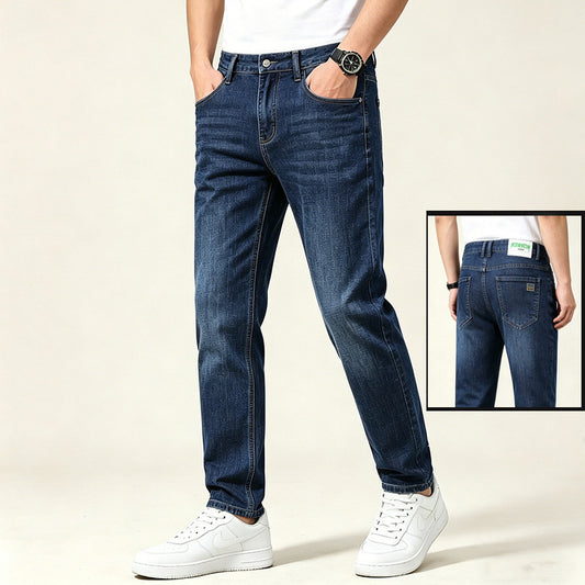 Men's Mid-Rise Stretch Denim Trousers