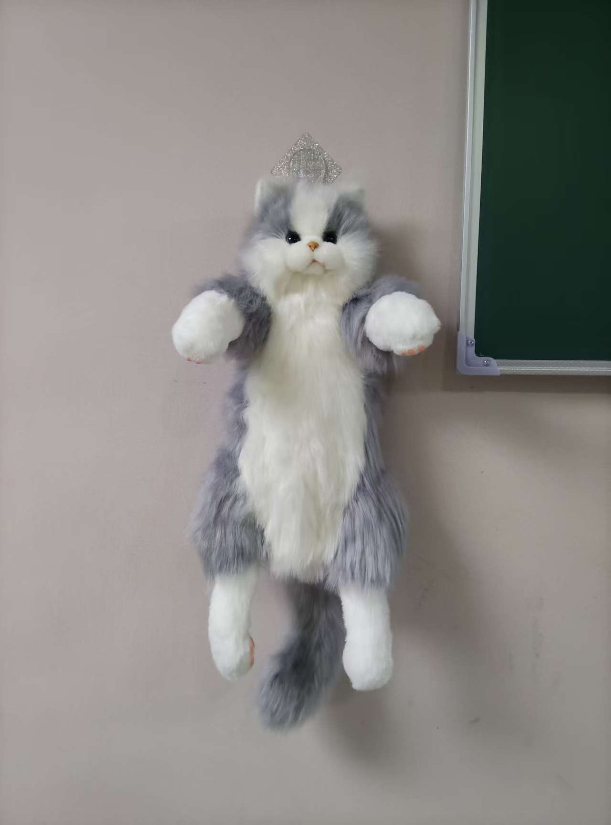 Calico Cat Plush Toy Doll Lifelike Stuffed Animal with Backpack