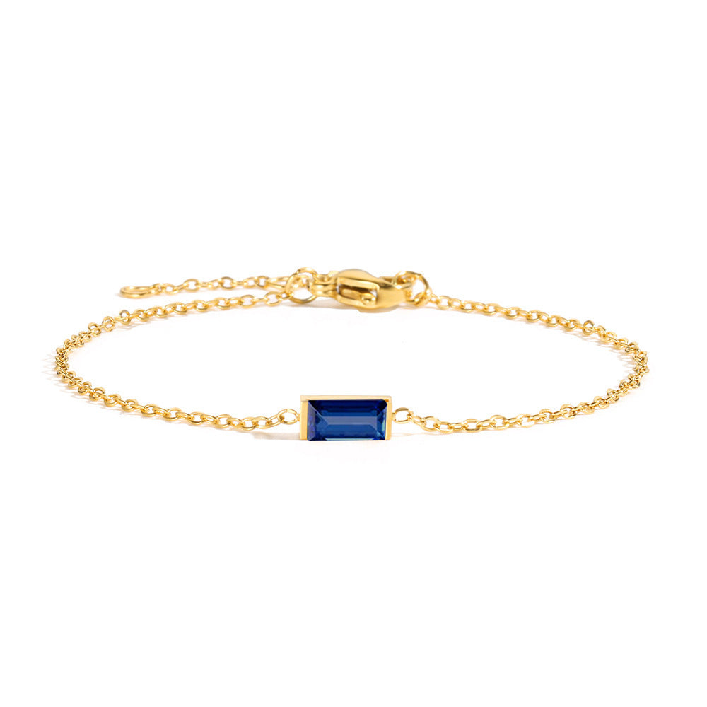 Geometric Zircon Titanium Steel Bracelet