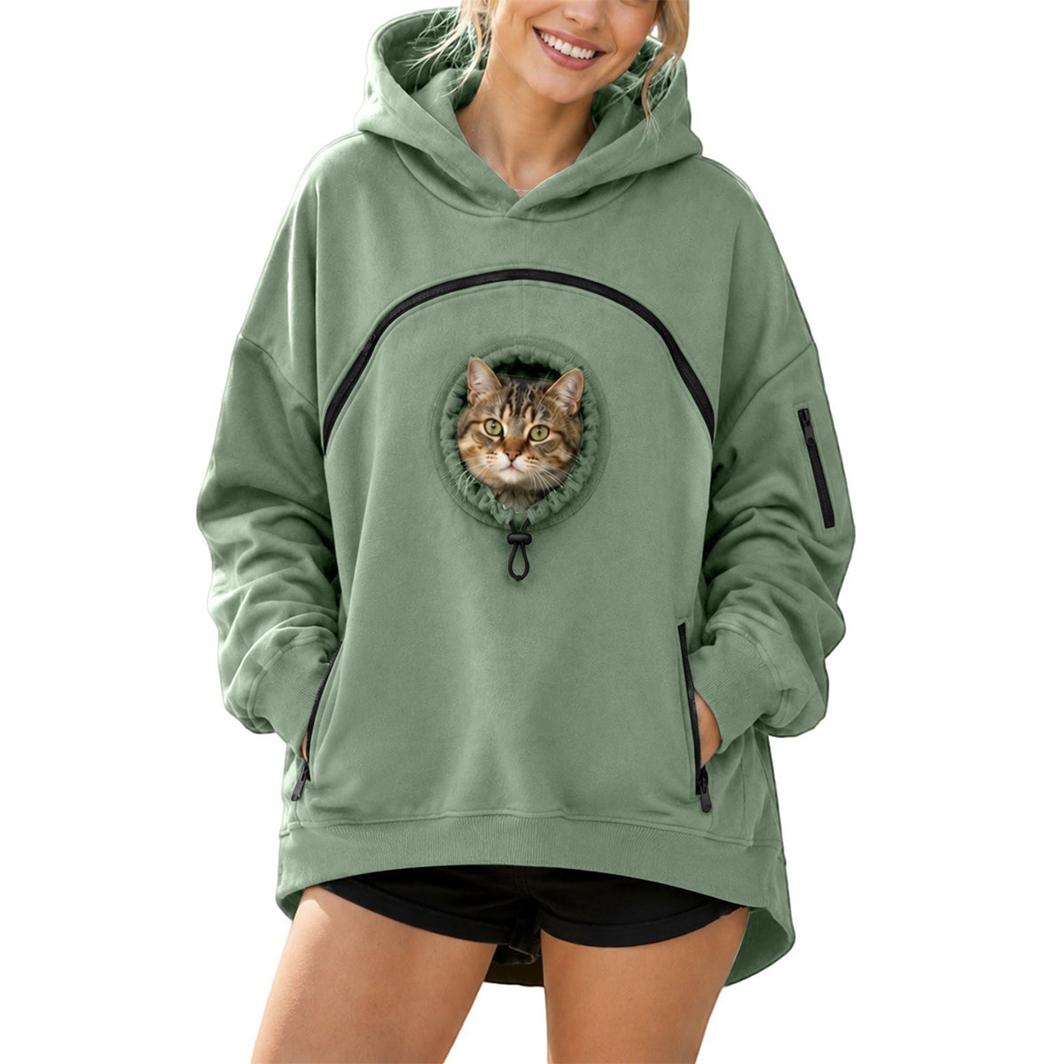 Women's Fleece Hoodie with Pet Pocket