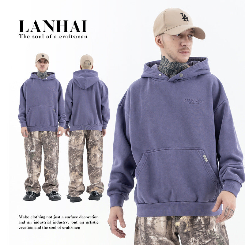Embroidered Hooded Sweatshirt for Men
