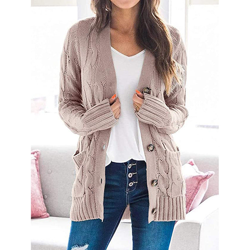 Women's Cable-Knit Button Cardigan