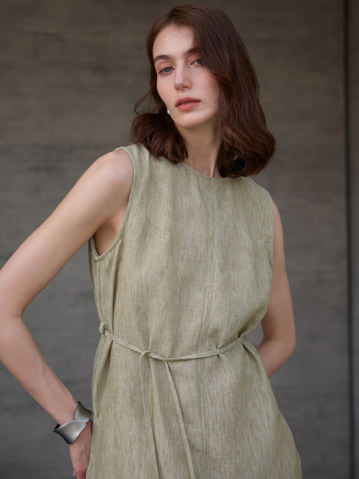 Top Gilet Senza Maniche in Lino