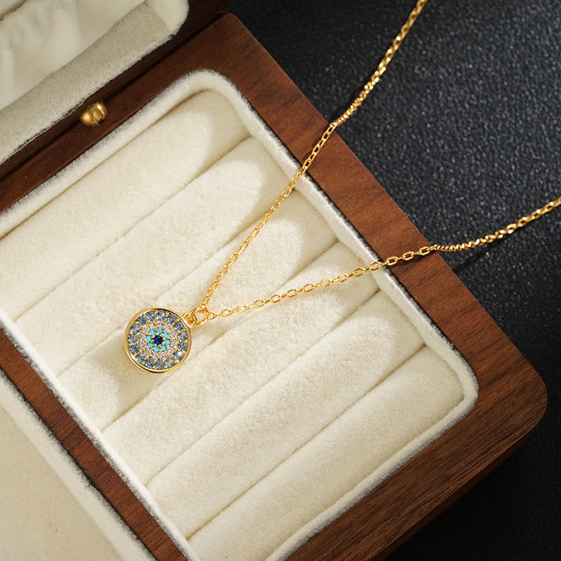 Round Zircon Pendant Necklace