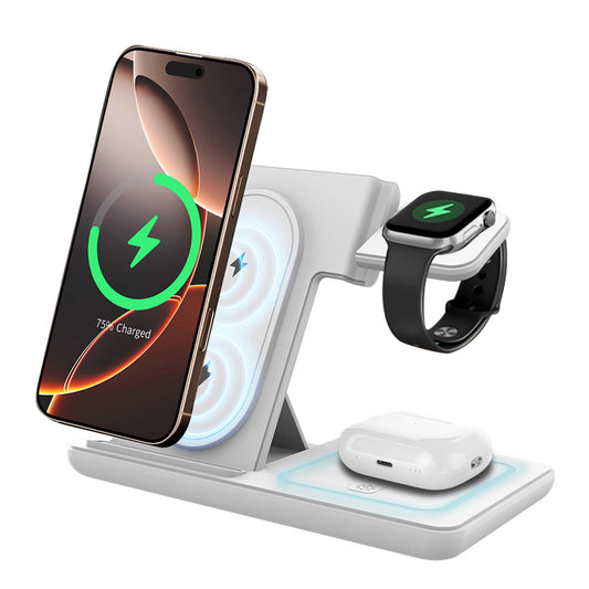 Three-in-One Foldable Wireless Charger for Apple Devices