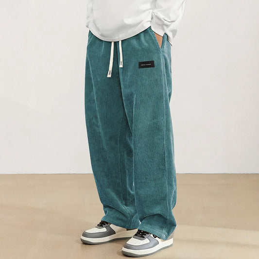 Men's Corduroy Straight-Leg Casual Trousers