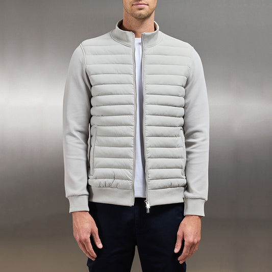 Men's Lightweight Padded Jacket with Knit Panels
