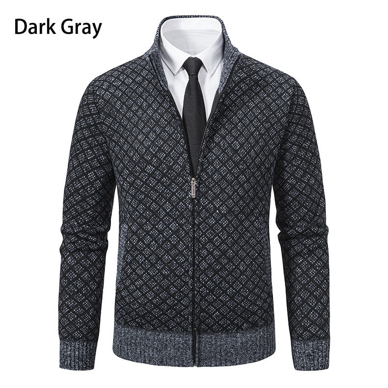 Men's Fleece-Lined Hooded Cardigan Sweater