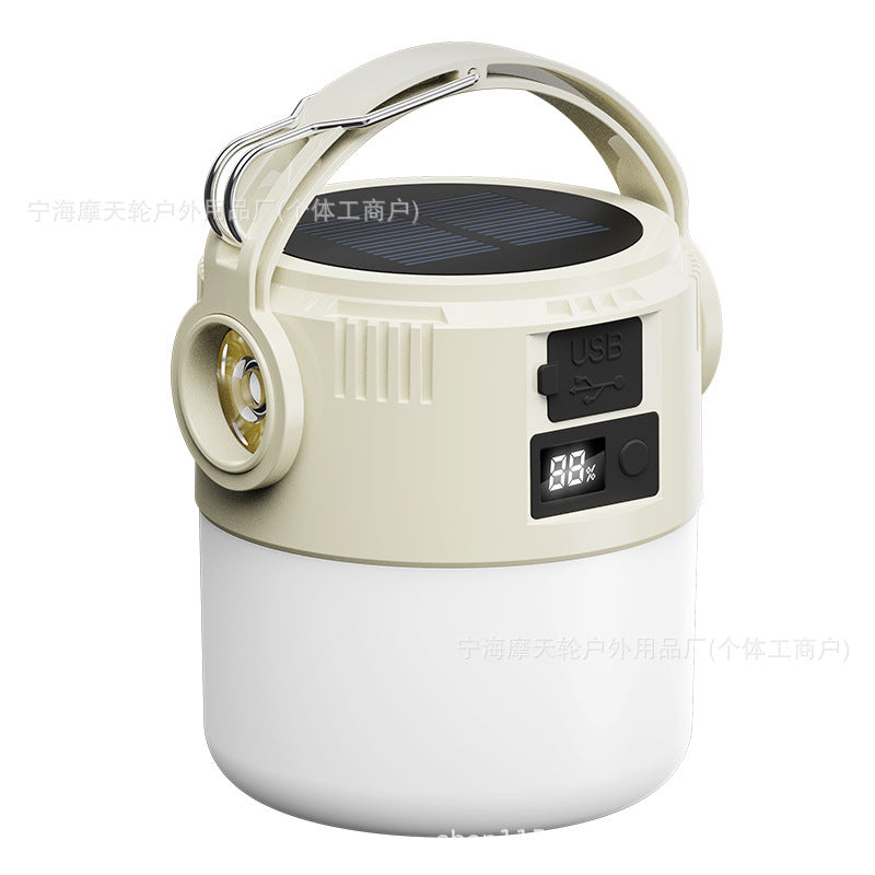 Solar Rechargeable Camping Light with LED Illumination