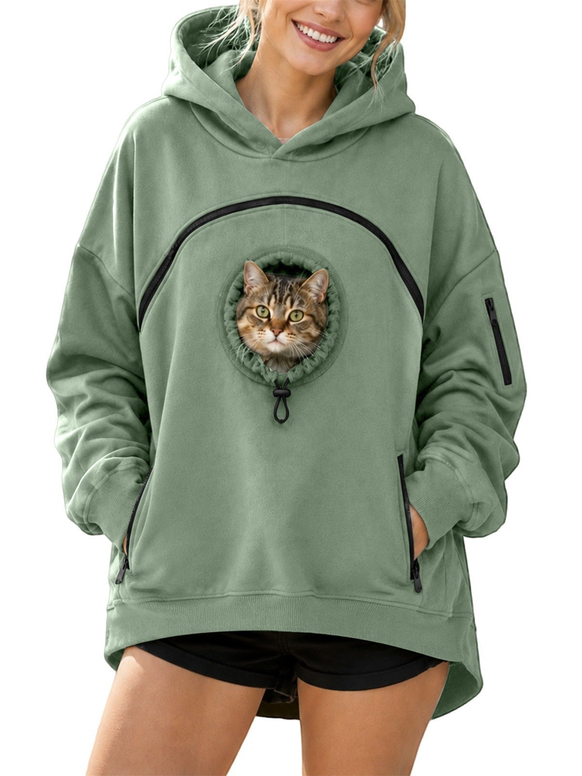 Women's Fleece Hoodie with Pet Pocket