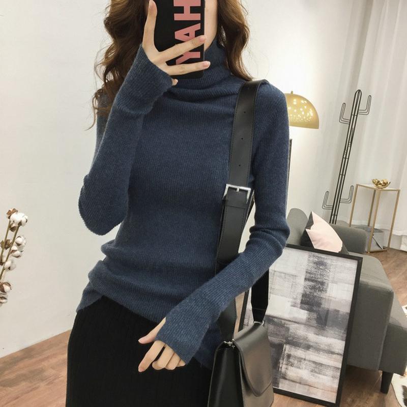 Womens High-Neck Knit Sweater