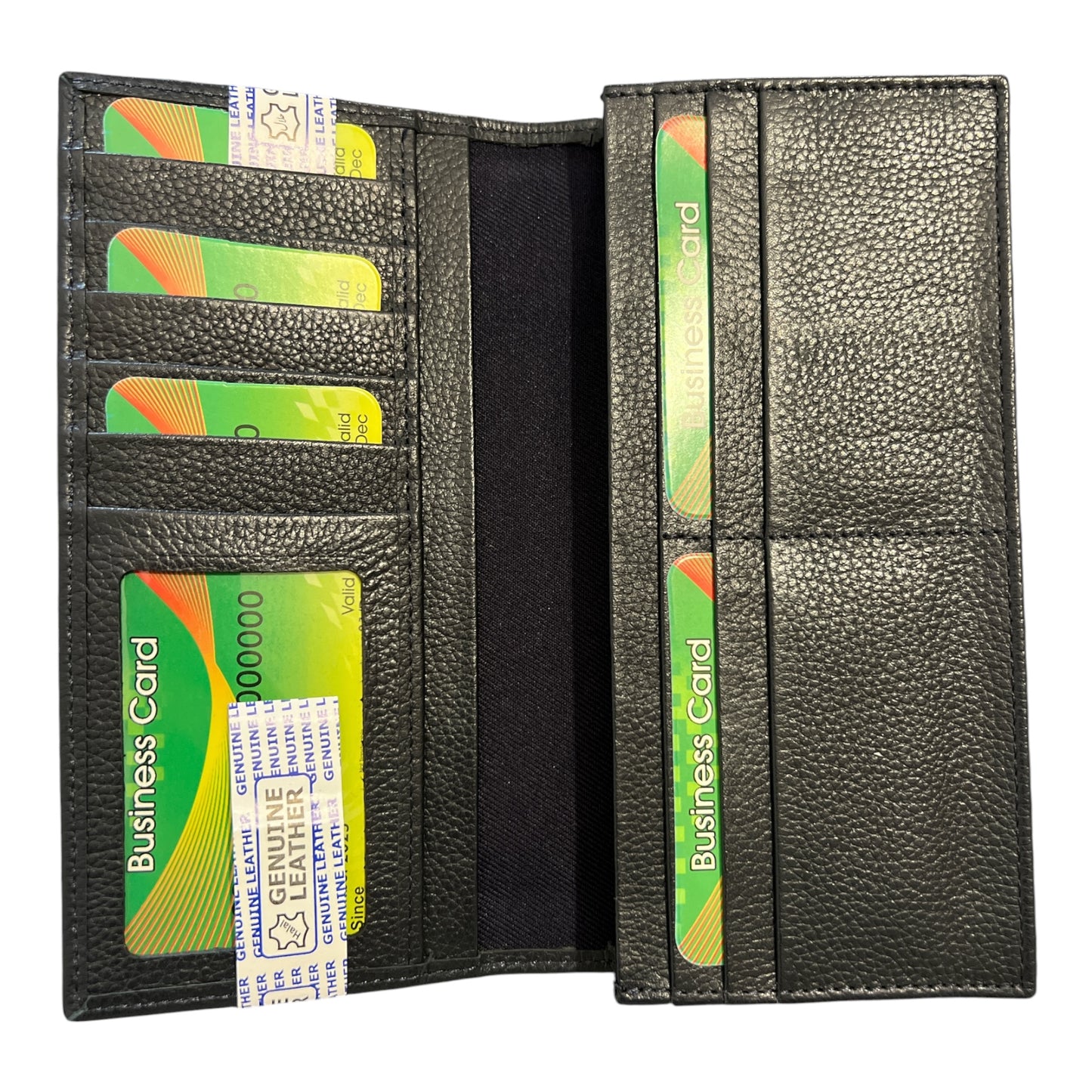 Genuine Pebble-Grain Leather Slim Long Wallet