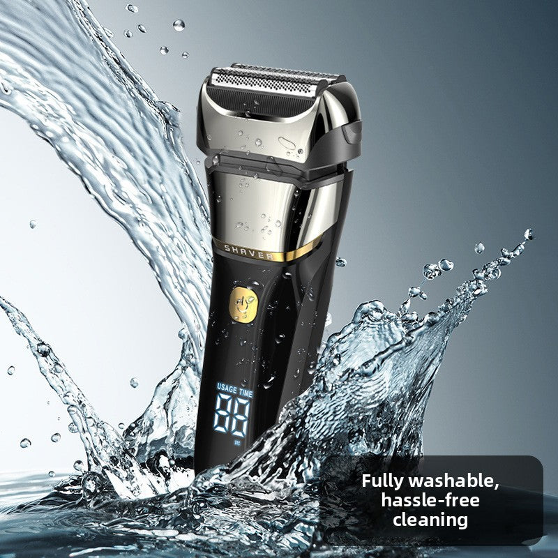 Mens Digital Display Electric Shaver with Trimmer