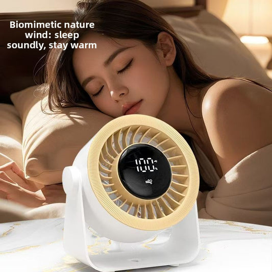 USB Desktop Fan with Digital Display and Silent Operation