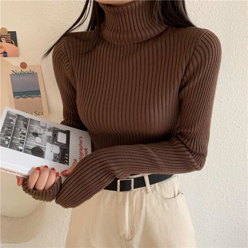 Womens High-Neck Knit Sweater