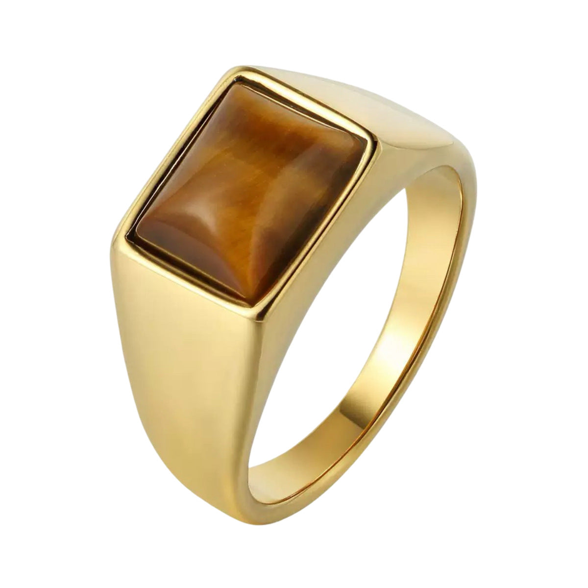 Minimalist Square-Gem Titanium Steel Ring