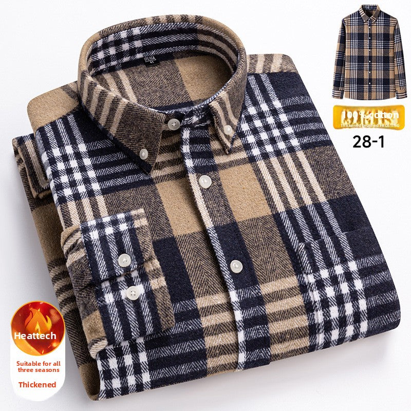 Men's Plaid Cotton Slim-Fit Shirt